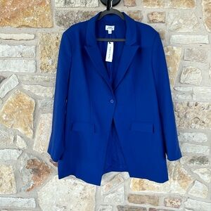 iDesigns The Drop One Button Blue Blazer NWT